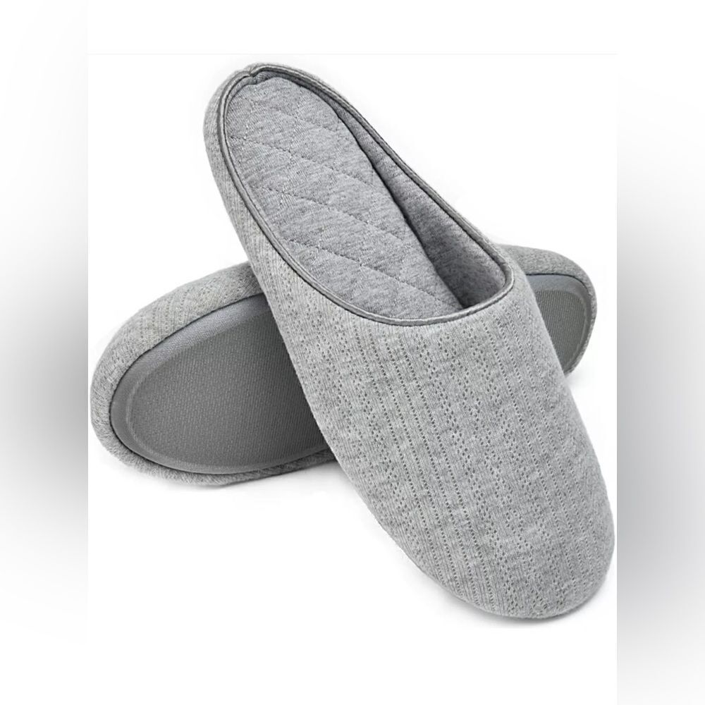Charter Club Pointelle Closed-Toe Slippers gray